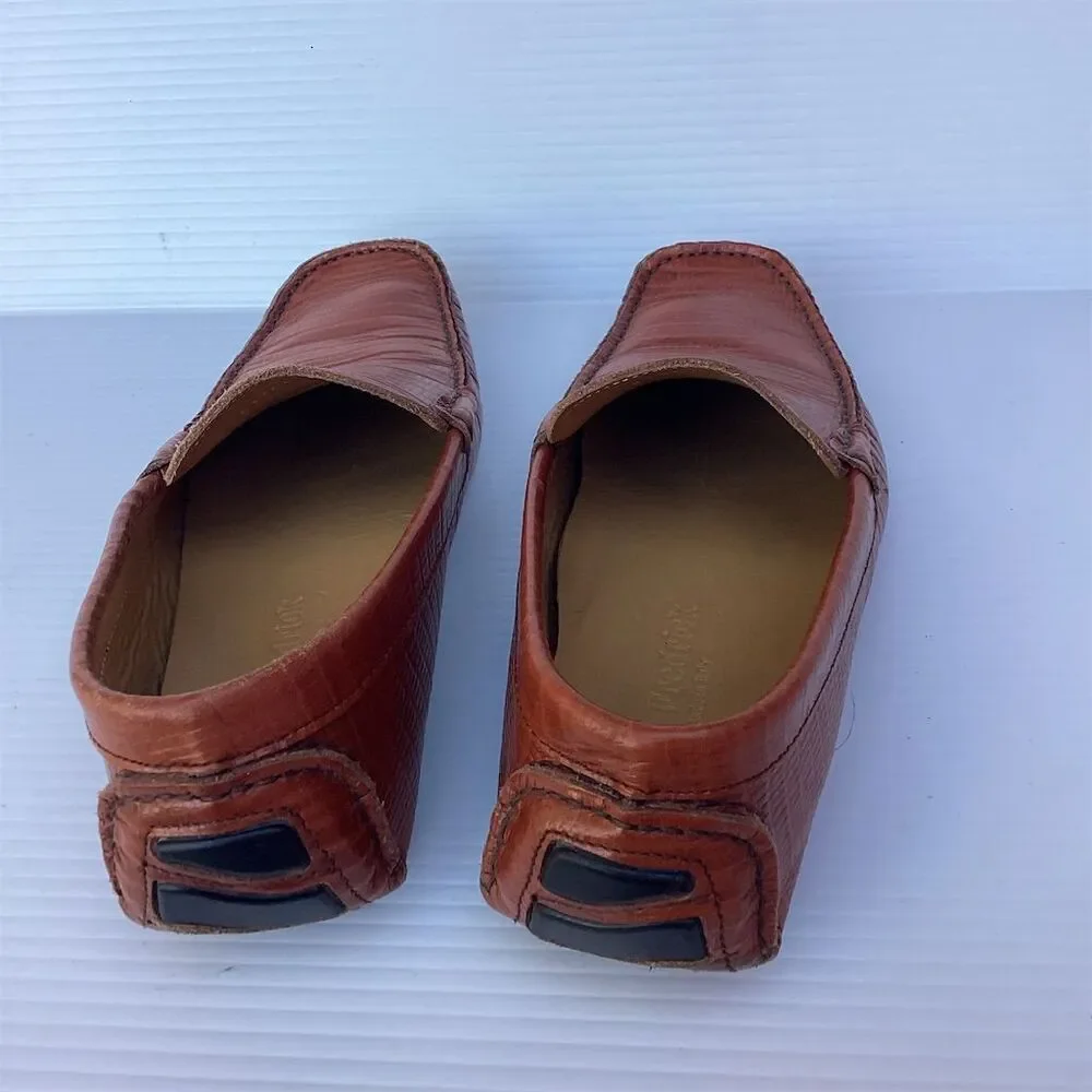 Paul Fredrick Men's Brown‎ Leather Loafers Slip On Casual Shoes